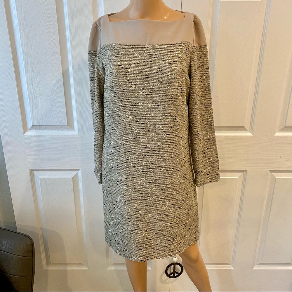 ITALIAN PAMELA SZ 10 SLUB GLITTER FABRIC DRESS